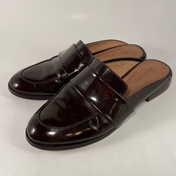 Madewell Burgandy Elin Backless Loafer slides - Picture 4 of 8